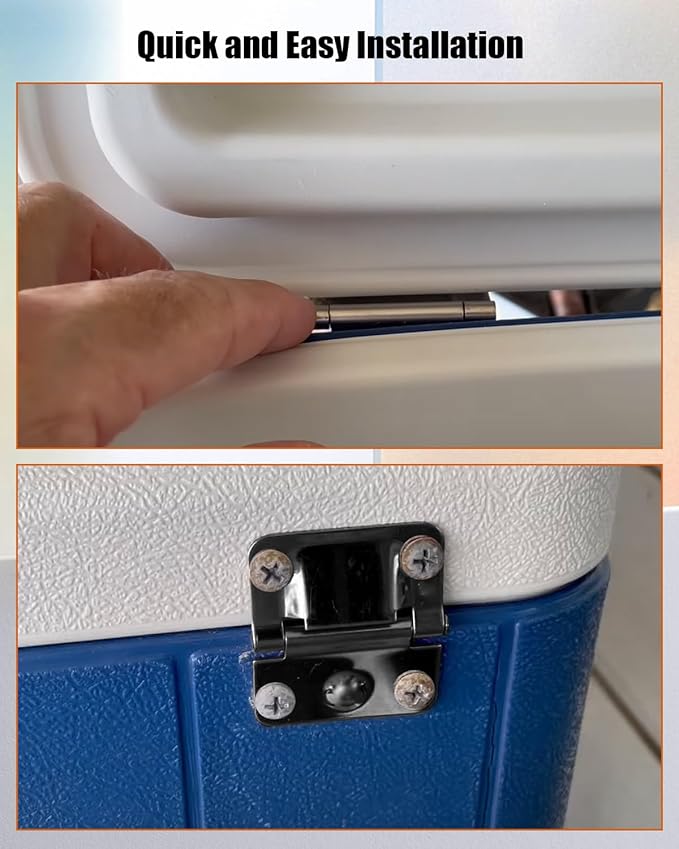 2-Pack Cooler Oversized Mechanical Hinges Fit for Igloo 150-165 QT Coolers Including 2 Hinges and 12 Stainless Steel Screws