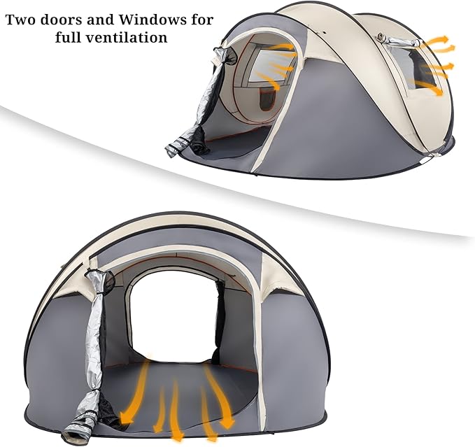 Large Camping Instant Tents,Automatic Waterproof Family Camping Tent,Easy Setup Camping Tents,Lightweight Backpacking Tent,for Outdoor Beach Hunting Hiking Travel