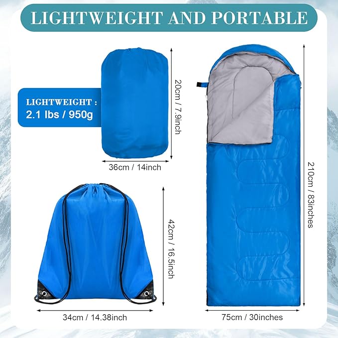 Macarrie 30 Pcs Hiking Gear Set, Include 10 Sleeping Bags for Adults Teens Kids with Compression Sack, 10 Warm Fleece Blankets and 10 Drawstring Bags for Camping Gear Homeless Supplies