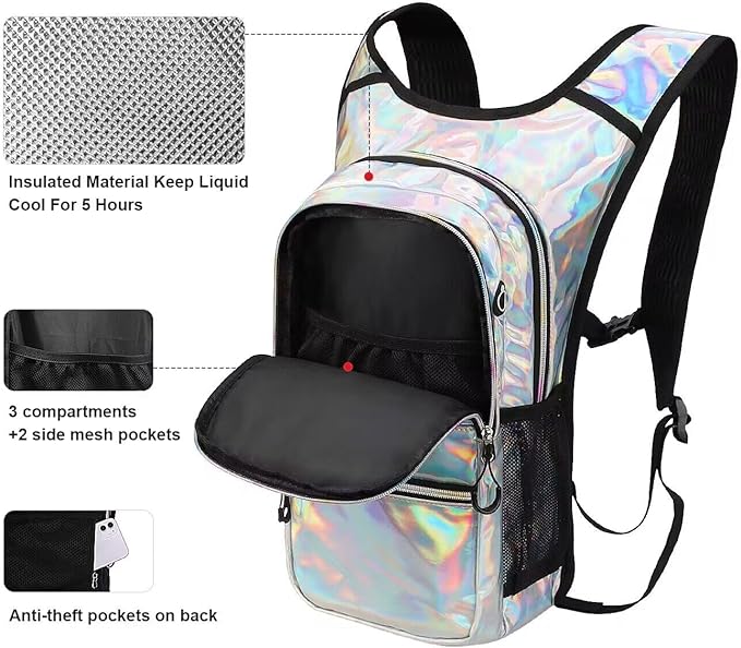 Hydration Backpack Pack, Water Backpack 20L Capacities Included 2L Hydration Bladder, Festival Essential - Rave Hydration Pack Hydropack Hydro for Hiking, Festival Gear