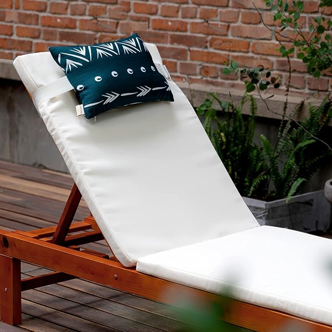 Lounge Chair Head Resting Pillows, Aderonideck Chair Head Waterproof Pillows with Insert Garden Furniture Neck Lumbar Attachment,2Pack 11"*16“