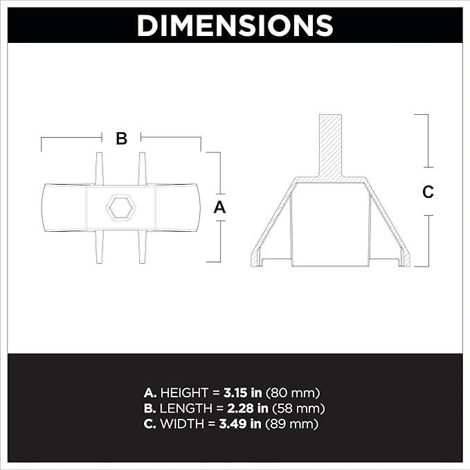 Ground Anchor Installation Tool for Vortex Spiral Screw-In Ground Anchors, Cast Iron ANCIT-FB-CP