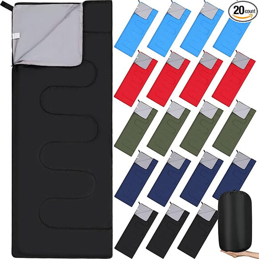 Mixweer 20 Pack Camping Sleeping Bulk 4 Season Cold Weather Sleeping Bag Waterproof Lightweight Compact Sleeping Bag for Backpacking Camping Hiking Travel Outdoor