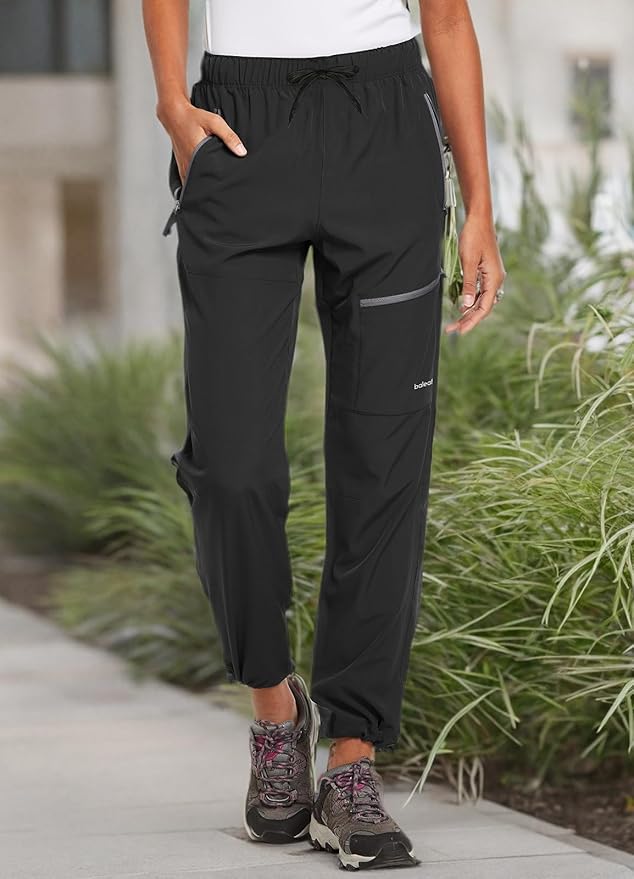 baleaf Women's Hiking Pants Quick Dry Lightweight Water Resistant Elastic Waist Cargo Pants for All Seasons