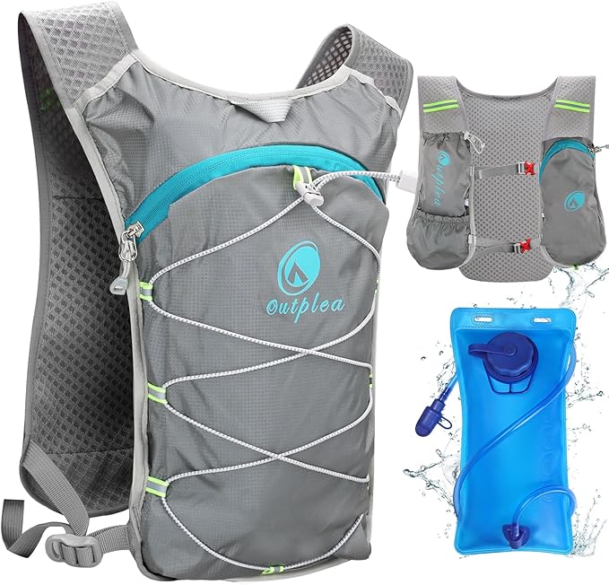 Lightweight Hydration Backpack with 2L Water Bladder for Men Women, Small Water Backpacks Running Vest for Hiking