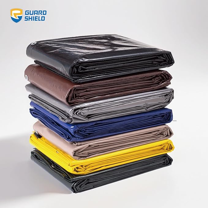 GUARD SHIELD Tarp 12x20 Feet Waterproof Black/Silver Tarps 8Mil Multi Purpose UV Resistant Cover for Outdoor,Camping,Tent,Boats