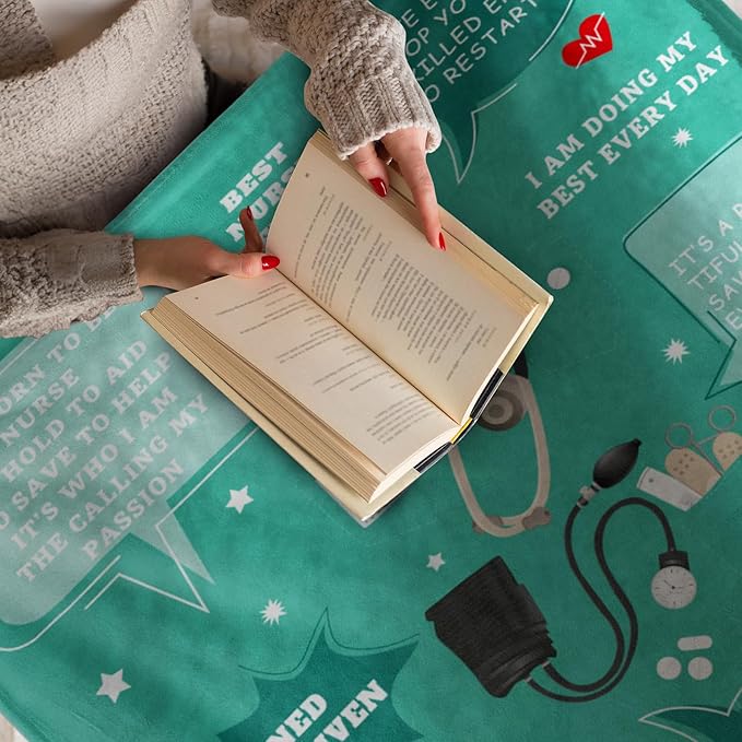 Nurse Appreciation Gifts, Nurses Week Gifts for Women Men, Soft Blanket for Nurses, Cozy Throw Blankets Christmas Birthday Gifts for Nurse Practitioners Couch Bed Sofa 60" X 50"