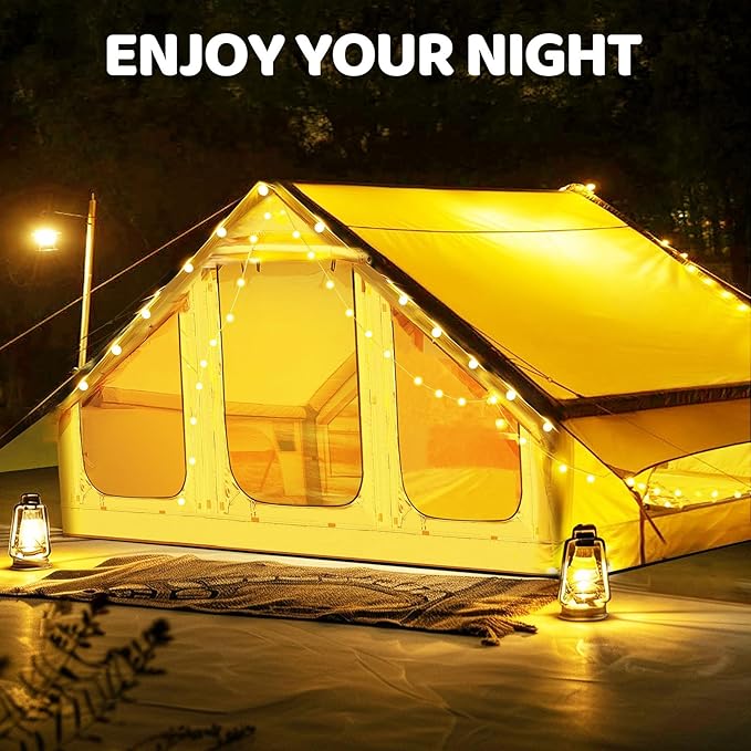 Inflatable Tents for Camping, Blow Up Tent with Hand Pump, Easy Setup Inflatable Hot Tent with Stove Jack, Waterproof Oxford Air Glamping Tents for Camping Adult 4 Person Upgrade Version