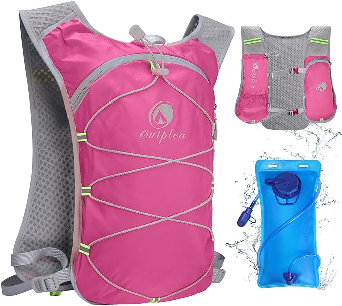 Lightweight Hydration Backpack with 2L Water Bladder for Men Women, Small Water Backpacks Running Vest for Hiking