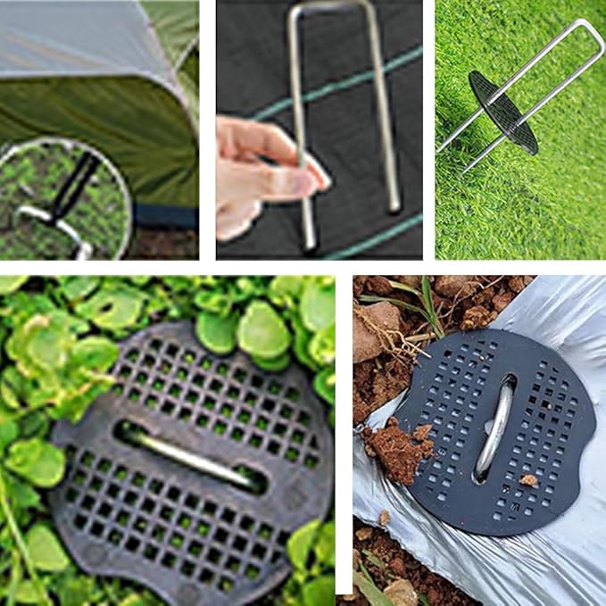8 Gauge Landscape Staples 6 Inch Ground Staples 50Pack Yard Metal Lawn Ground Barrier Cover Wire Heavy Duty U Stakes Garden Pins