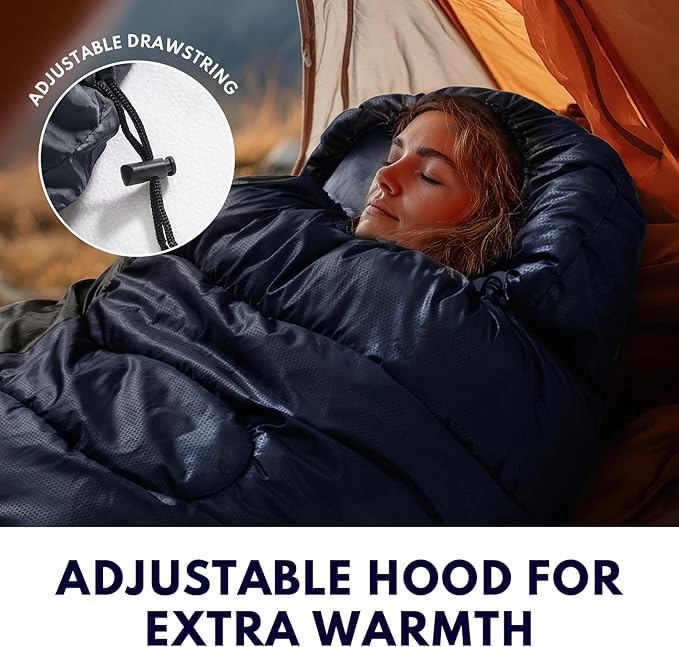 20°F XXL Sleeping Bags for Adults Cold Weather,Camping Sleeping Bag with Compression Sack for Winter Hiking, Hunting,Traveling