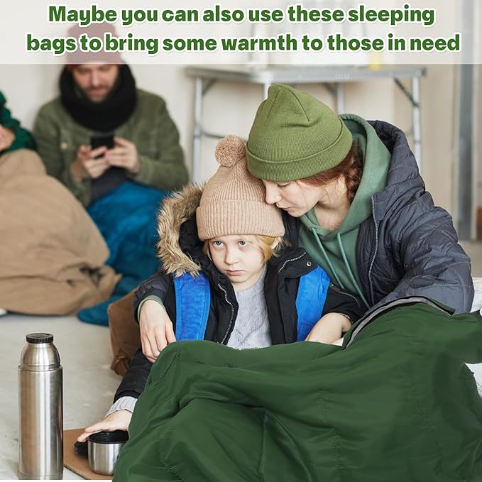 Tudomro 16 Pack Winter Camping Sleeping Bags Bulk Adults 4 Season Warm Cold Weather Lightweight Waterproof Compact Backpacking Sleeping Bag for Travel Hiking