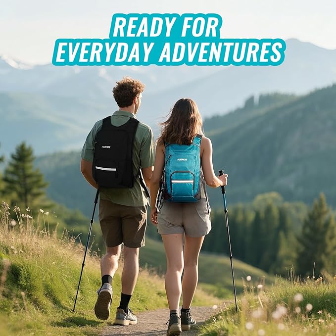 10L Small Hiking Backpack For Women Men, Lightweight Travel Packable Back Pack, Foldable Camping Hiking Daypack With Vest-style and Touchscreen Phone Pocket (Lake Green)