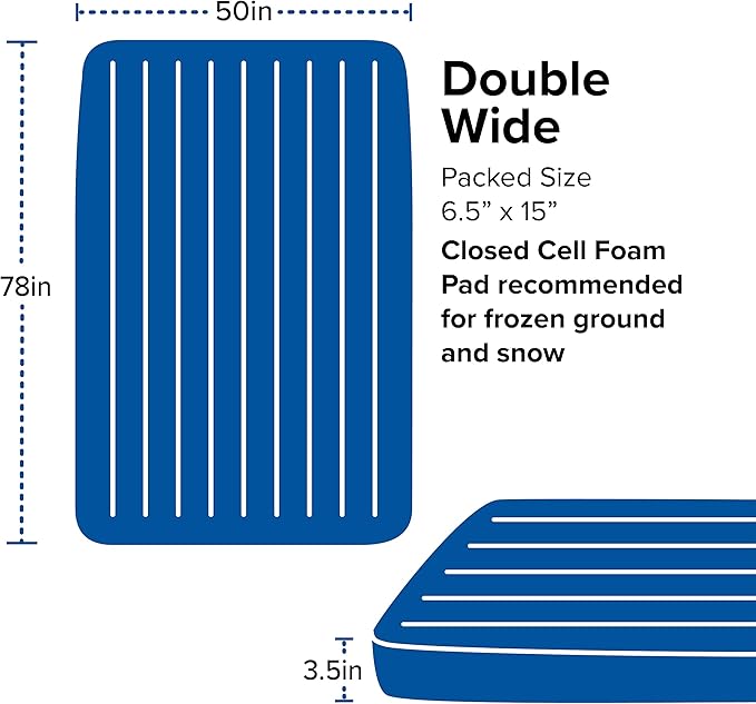 Big Agnes Divide - Lightweight, Compact, Air Chamber Sleeping Pad, Double Wide, Warm Olive