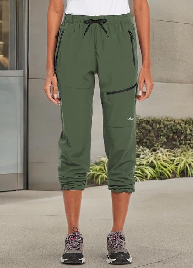 baleaf Women's Hiking Pants Quick Dry Lightweight Water Resistant Elastic Waist Cargo Pants for All Seasons