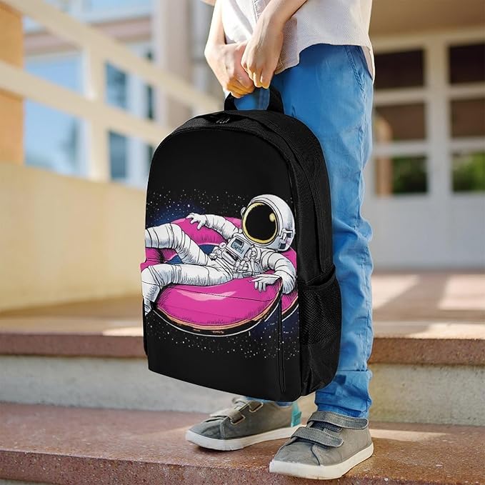 Supdreamc Rucksacks Polyester Anti-Theft Multipurpose Space Astronaut Vacation Carry On Bag Large Capacity Gym Outdoor Hiking Backpack With Smooth Zippers