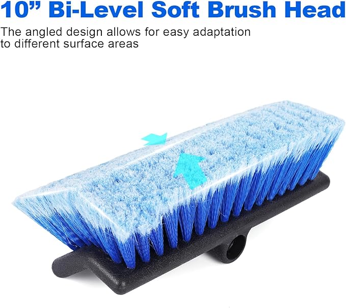 DOBEN Car Wash Brush Head, Soft Bristle Cleaning Brush, Bi-Level Soft Scrub Brush for Car, Truck, Auto RV, Boat, Camper Exterior, House Siding Washing Cleaning