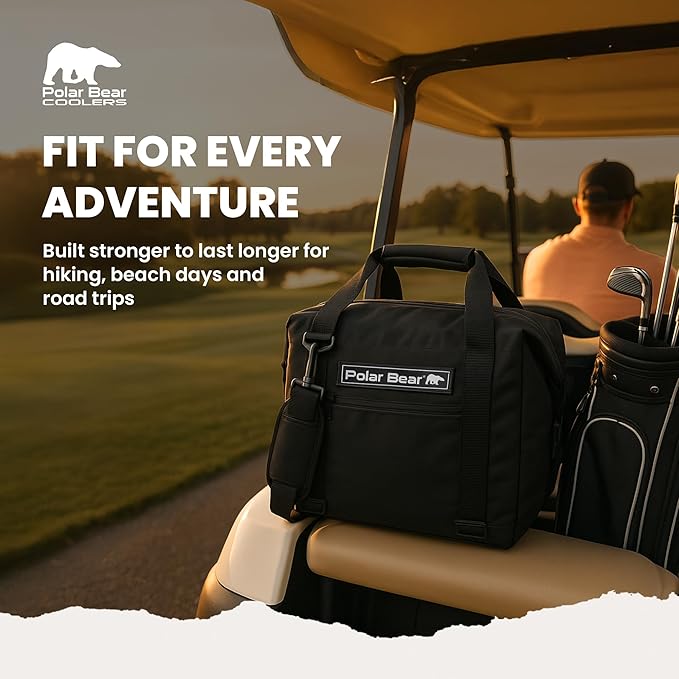Polar Bear Coolers - Original Soft Cooler Bag - Insulated Leak Proof Beach Cooler Bag, Small Thermal Bags for Travel - Heavy Duty & Portable - Sweat Proof Picnic Carrier - Nylon