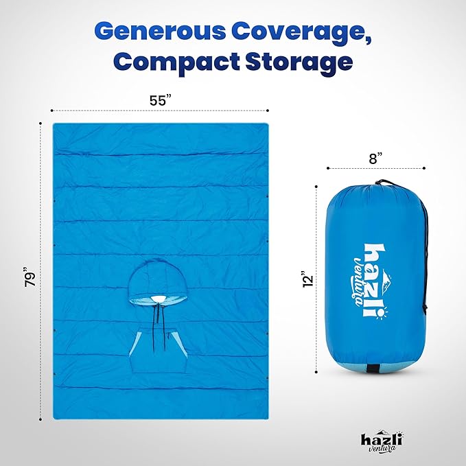 hazli Comfortable Wearable Blanket - Insulated Camping Blanket Outdoor