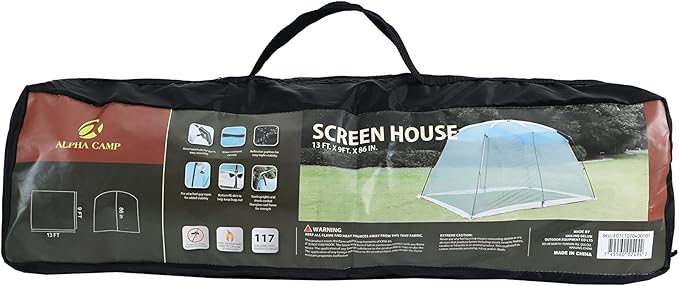 ALPHA CAMP Screen House Tent Easy Setup Canopy - 13'X9', Blue
