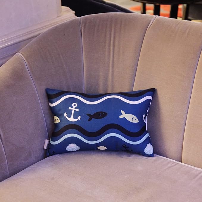 Outdoor Neck Pillow for Recliner,Patio Chaise Lounge Waterproof Headrest Pillow with Adjustable Elastic Stripe,Small Pillows Attachment for Office Chair,Car Seat Head or Lumbar, Navy Blue 2Pack