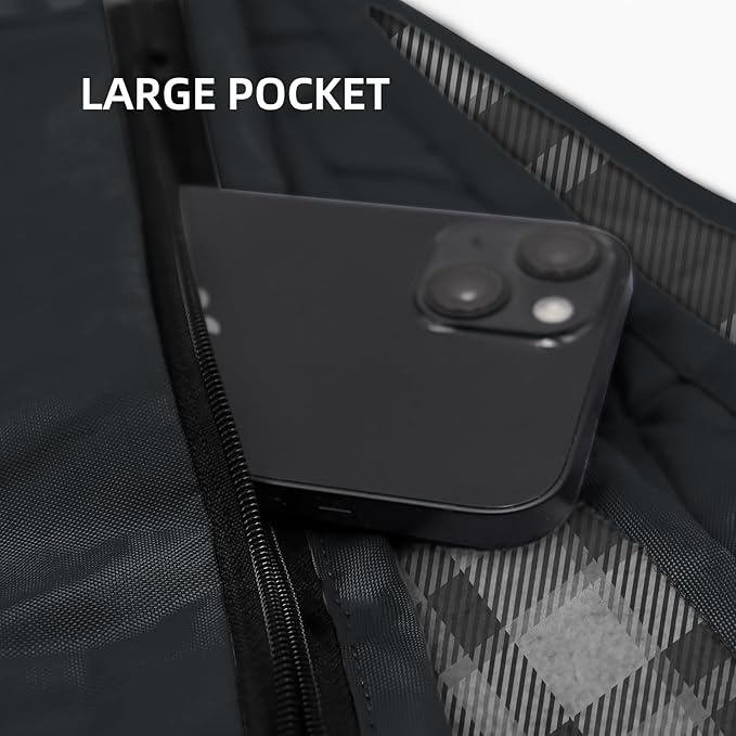 Outdoor Waterproof Blanket, Foldable Fleece Stadium Blanket for Outdoor Sports Event, Camping, Concerts, Car, Pet, Picnics - Windproof, Wearable, Machine Washable 80" x 58" (Black Check)