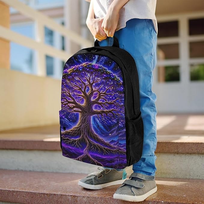 Supdreamc Rucksacks Multipurpose Anti-Theft Big Capacity Bookbag, Magical Universe Tree Of Life Art Travel Hiking Camping Rucksack With Padded Straps