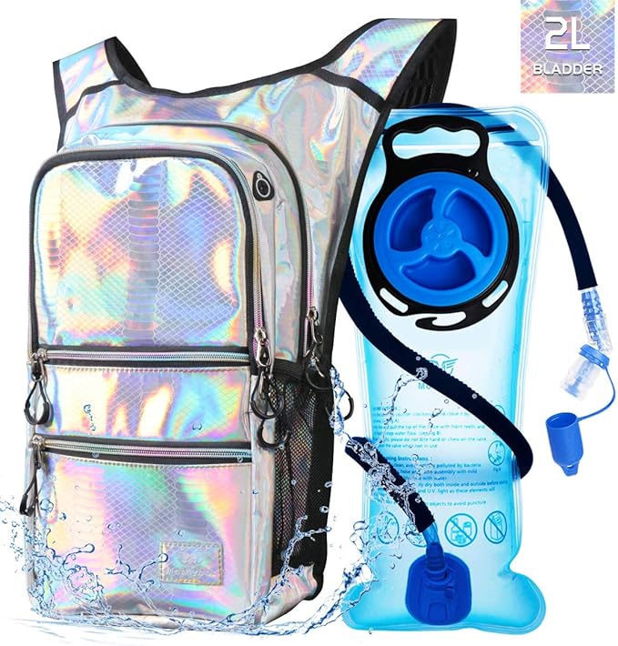 Hydration Backpack Pack, Water Backpack 20L Capacities Included 2L Hydration Bladder, Festival Essential - Rave Hydration Pack Hydropack Hydro for Hiking, Festival Gear