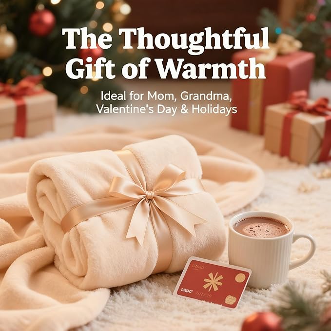 SNZ Cozy Wearable Blanket for Women & Men - 60"x33" Fleece Poncho, Warm Office Chair Lap Blanket, Travel, Camping & Home Wrap - Comfy Poncho Throw - Gift for Mom, Elderly