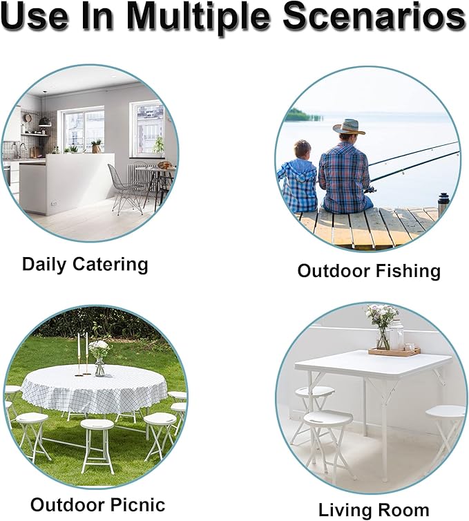 Folding Stool with Handle, Folding Chair,Folding Bar Stool with Non-Slip Feet,Indoor and Outdoor Foldable Stool for Adults(13"×11.5"×18")