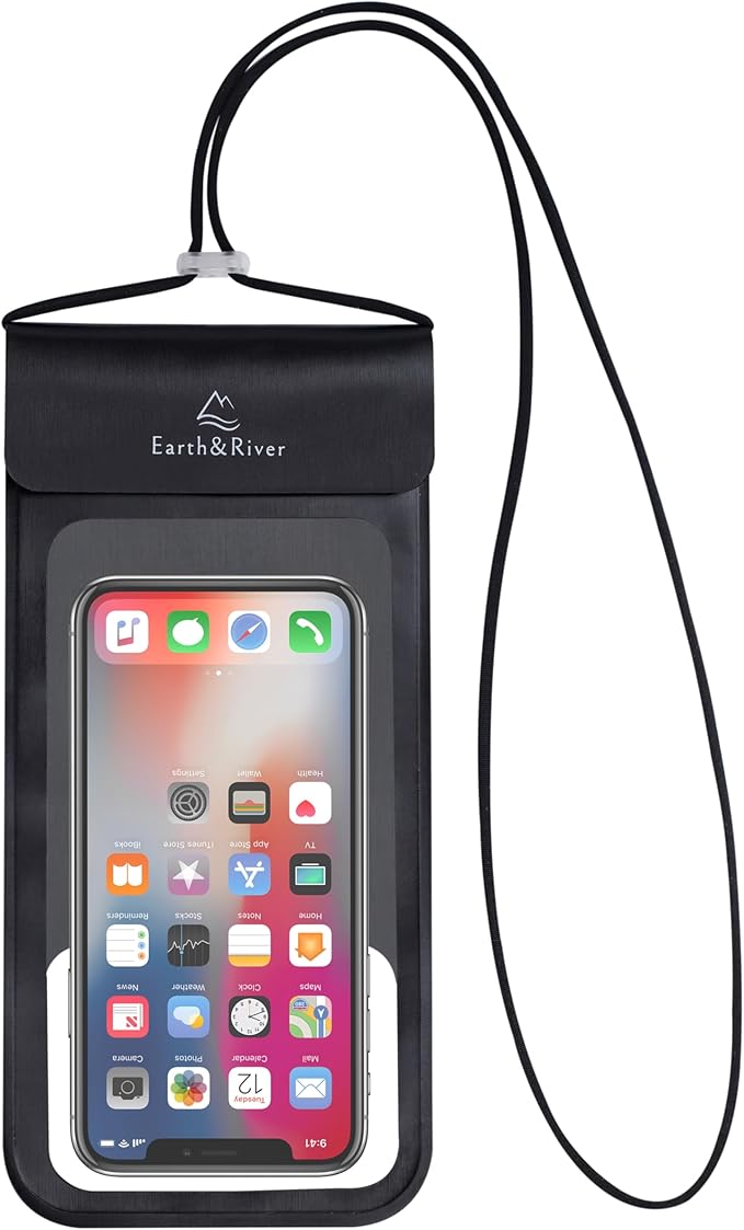 EARTH&RIVER Premium Waterproof Dry Bag Backpack, Extra Thick, Protection for All Water Activities & Camping, Floating Lightweight Dry Bag & IPX8 Waterproof Phone Case (Navy Blue, 10L)