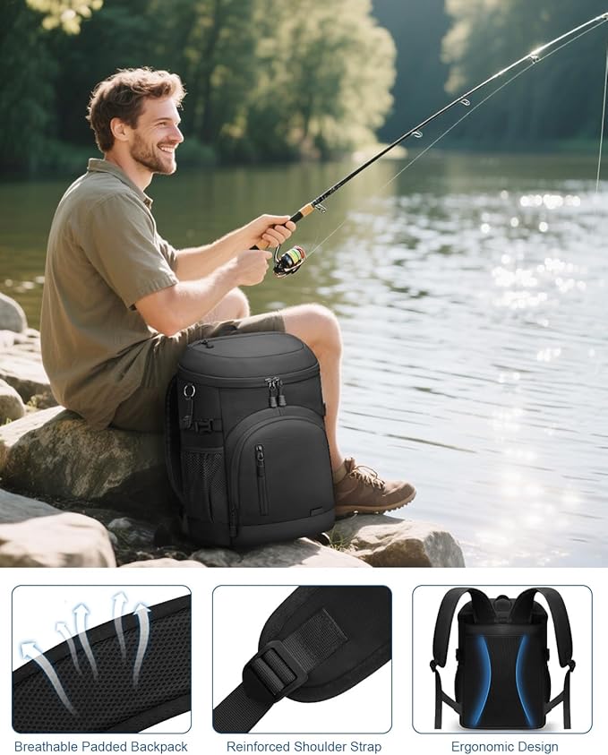 Cooler Backpack Insulated Waterproof,30/45 Cans Backpack Coolers Leakproof Lunch Backpack for Men Women Portable Soft Cooler Bag for Beach Camping Trave Picnic