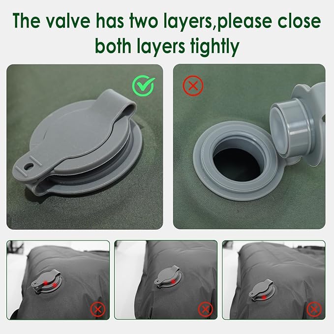 Camping Sleeping Pad with Pillow, Extra Thick 4.8 inch Ultralight Self Inflating Air Mat, Compact Lightweight Insulated Inflatable Sleep Mattress for Backpacking, Camp, Hiking, Tent