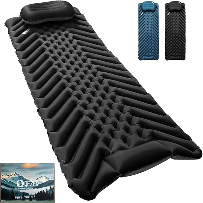 Ultralight Sleeping Pad Camping Inflatable Pillow for Camping Combo, Compact Backpacking Inflatable Sleeping Pad for Adults- Portable for Hiking, Travel - Durable & Comfortable