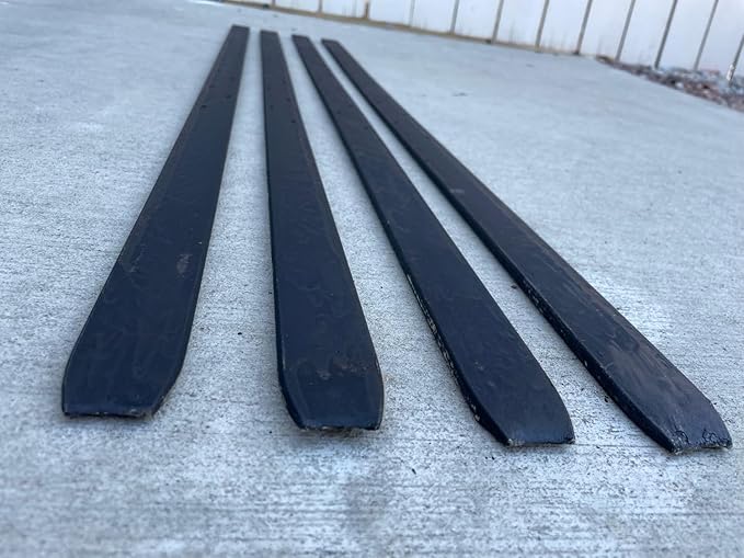 Sandbaggy Flat Steel Stakes for Concrete Forms with Nail Holes - 1.5" Wide - Painted - Removable, Reusable, V Point End - Construction Grade Stakes (25, 48 inch)