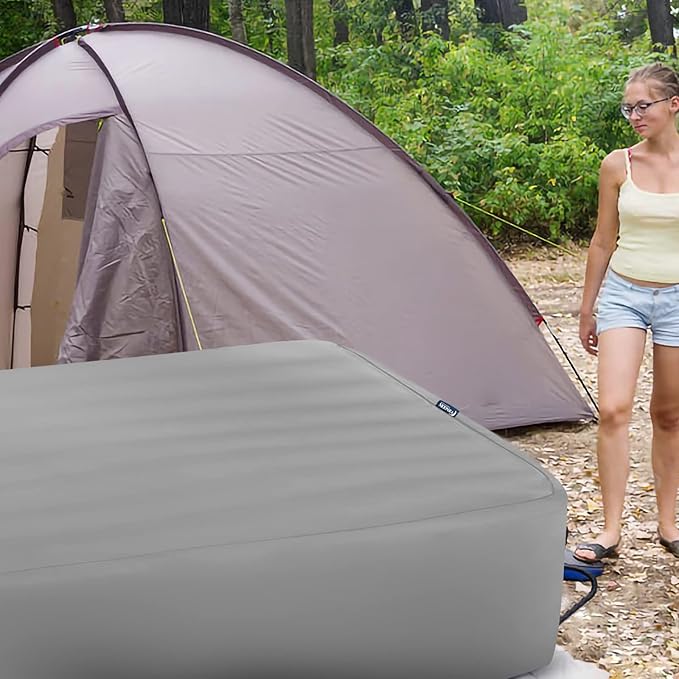 Queen Fitted Sheet Only, Ultra Soft Fitted Sheet Queen Fits Air Mattress and Pillow Top Thick Mattress Up to 24 Inch, Extra Deep Pocket Queen Sheets 2 Pack, Grey