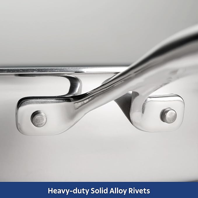 Tramontina Signature 8-Inch Tri-Ply Clad Stainless Steel Small Frying Pan with Ceramic Non Stick Interior, Induction-Ready Nonstick Skillet, Oven-Safe, Made in Brazil