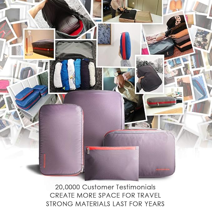 Bee Nesting Compression Packing Cube 2-Layer Travel Luggage Organizer with Wet Dry Separation Expandable Space Saver Bag for Suitcase and Backpack