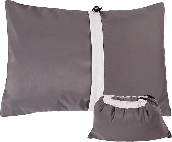 REDCAMP Camping Pillow for Sleeping Lightweight and Compressible, Small Pillow for Travel Backpacking Hammock, Peach Skin Grey