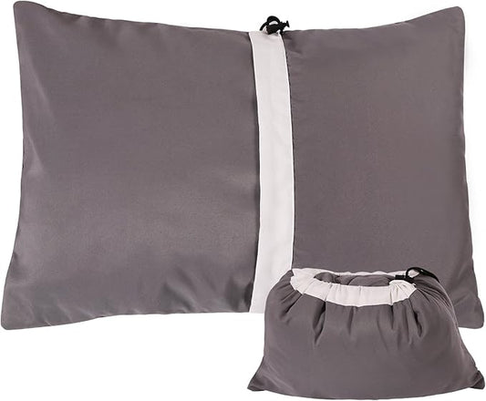 REDCAMP Camping Pillow for Sleeping Lightweight and Compressible, Small Pillow for Travel Backpacking Hammock, Peach Skin Grey