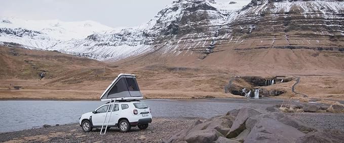 Discovery Model – Rooftop Tent Hard Shell 2-3 Person – Suitable for SUV Truck Van Camping Car Roof – Includes Foam Mattress