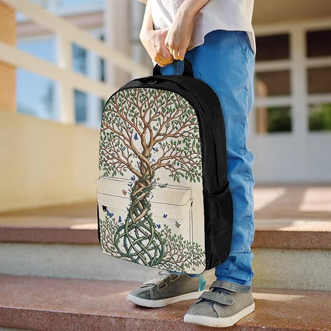 Supdreamc Backpack Anti-Theft Multipurpose Large Capacity Carry On Bag, Dna Tree Of Life Camping Outdoor Backpack With Side Pockets