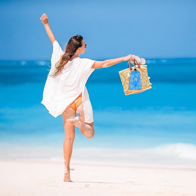 Beach Blanket, 78''×86'' Large Waterproof Sandproof Beach Mat for 2-4 Adults, Lightweight Compact Sand Free Outdoor Picnic Blanket with 4 Stakes & 4 Corner Pockets