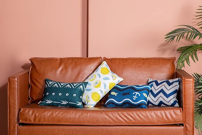 Outdoor Patio Chaise Lounge Small Headrest Waterproof Pillows with Insert & Adjustable Elastic Stripe,Garden Furniture Sofa Office Chair Seat Yellow 2 Pack