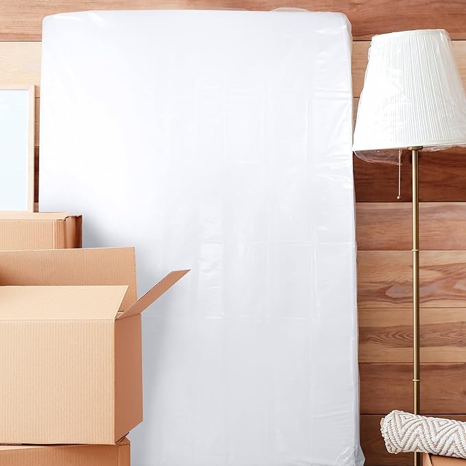 Utopia Home Full Size Mattress Cover for Moving, 4 Mil Heavy Duty Plastic Mattress Bag for Disposal, Mattress Encasement Fits Mattresses up to 14 Inches, Mattress Bags for Moving