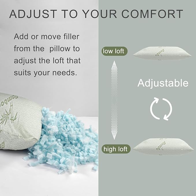 Small Camping Pillow for Sleeping,Shredded Memory Foam Small Travel Pillow,Packable with Storage Bag,Soft Cover,Portable Pillow for Camp Backpacking Hiking Gear&Accessories (White 1 Pack)