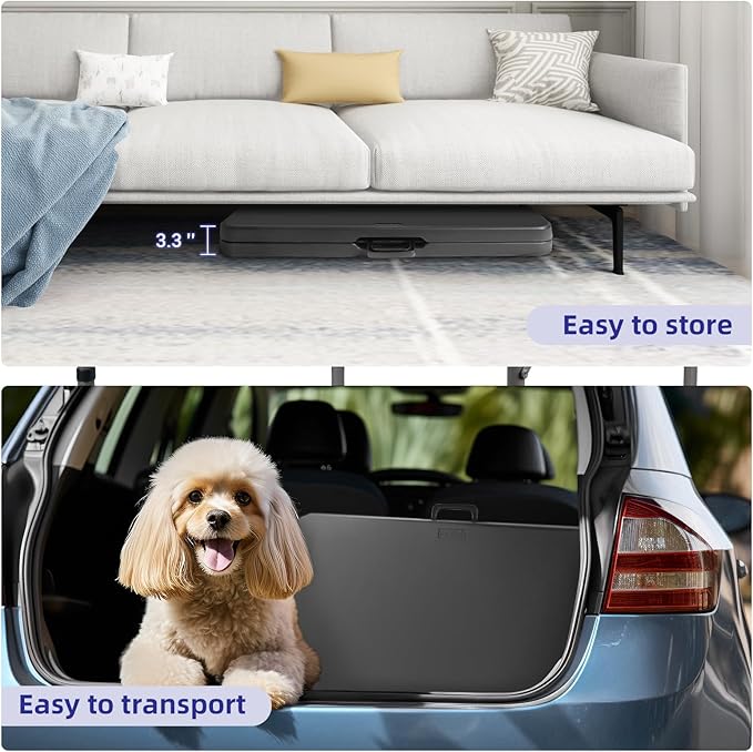 34" Square Folding Card Table, Fold-in-Half Utility Dining Portable Table Heavy Duty HDPE Plastic Foldable with Carrying Handle Indoor Outdoor for Picnic, Camping, Party, Black