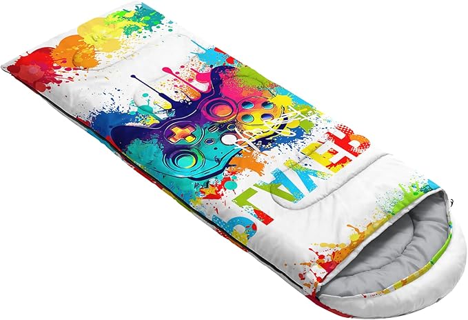 AILONEN Girls Pink Camping Sleeping Bags,Lightweight & Waterproof,3 Season Warm & Cool Weather,Cute Bow Duck Print Sleeping Bags for Kids,Girls,Adults Travelling,Outdoors