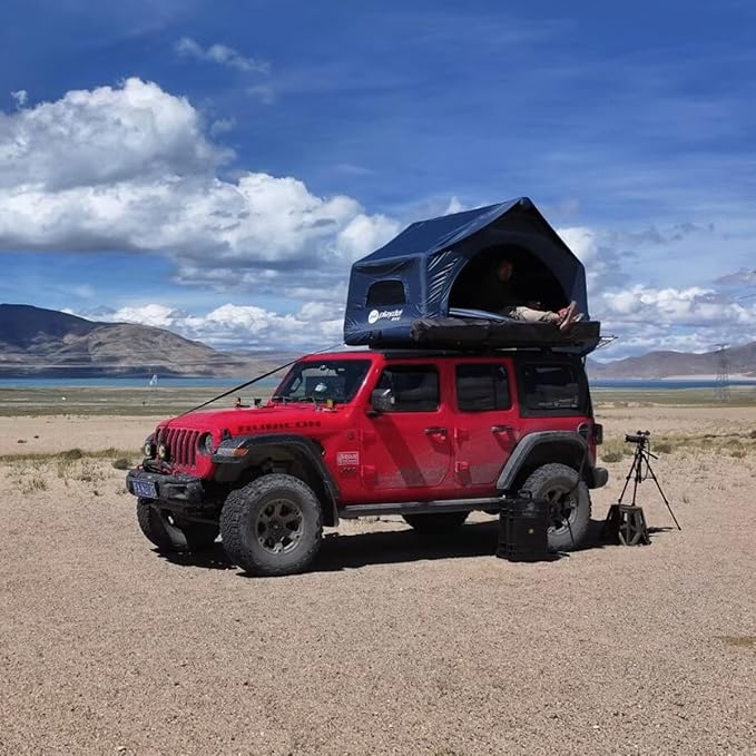 WINTENT Inflatable Rooftop Tents for Camping Easy Setup Tent for Top of Car Roof Tent Pickup Truck SUV Tents Blow Up with Strip Light, Ladder, Thick Mattress
