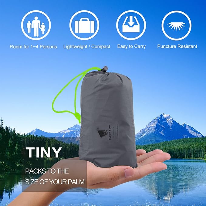 GEERTOP Portable Waterproof Tent Footprints Lightweight Camping Tent Ground Sheet Mat Sunshade Shelter for Outdoor Backpacking Hiking Picnic Travel